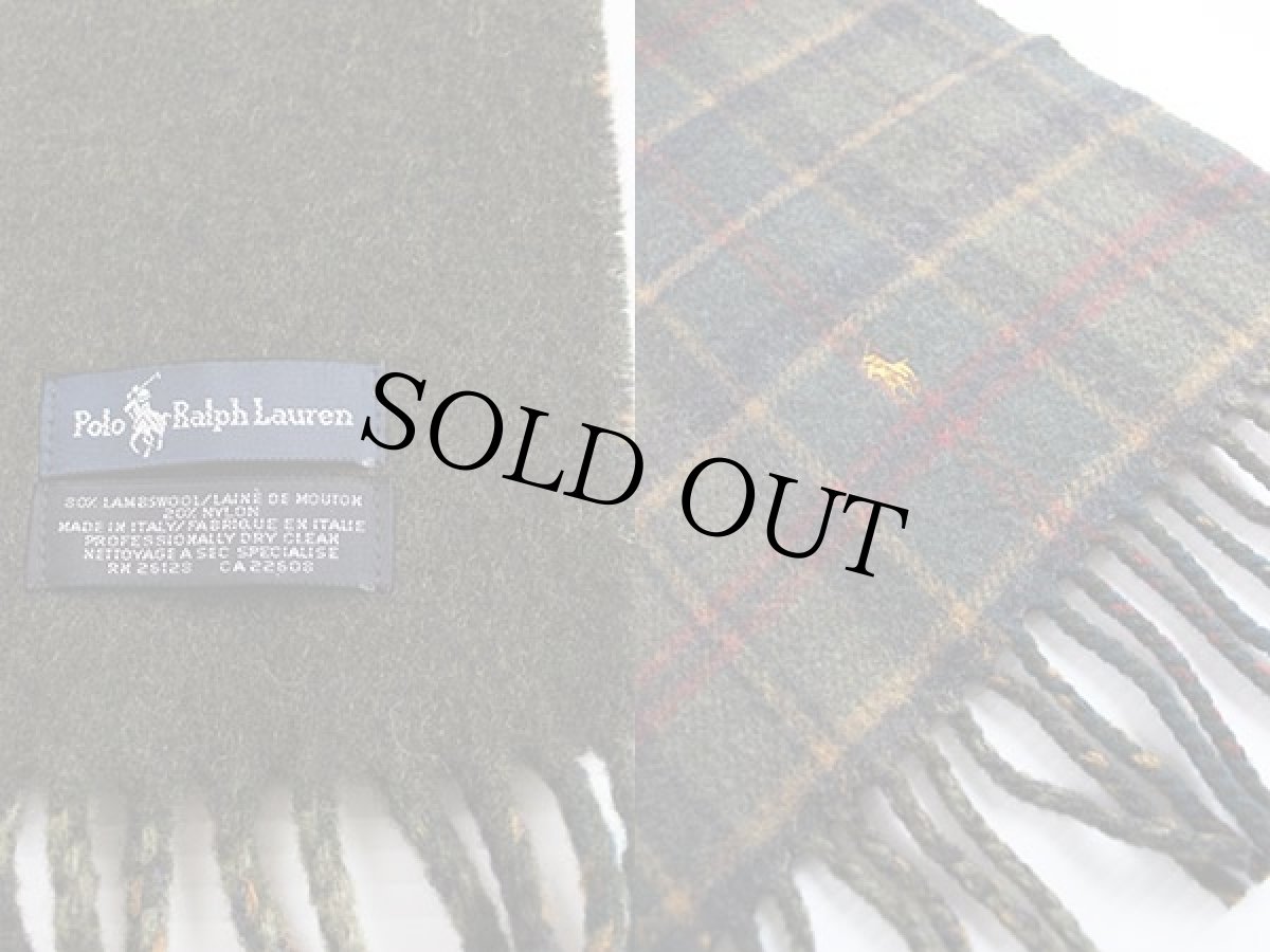 画像4: イタリア製 ラルフローレン チェック ラムウール マフラー (4)