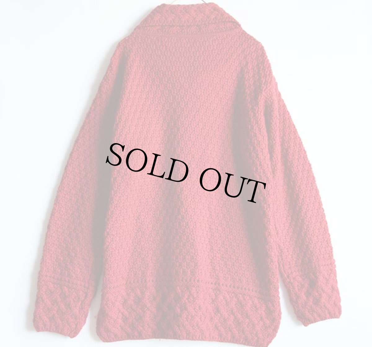 画像2: アイルランド製 BLARNEY ロング メリノウールニット カーディガン 赤 (2)