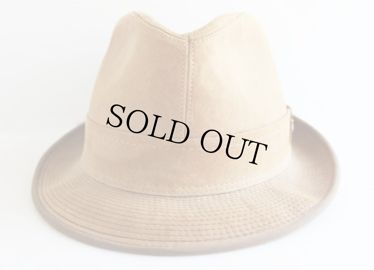 画像2: 60s PENNEY'S TOWNCRAFT ヌバックレザー 中折れハット 茶 M (2)