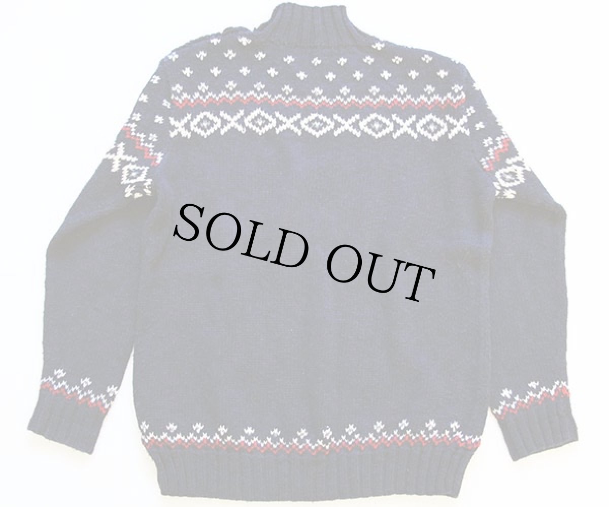 画像2: 00s LAUREN ラルフローレン スキー柄 リネン×コットン ハンドニット セーター S (2)