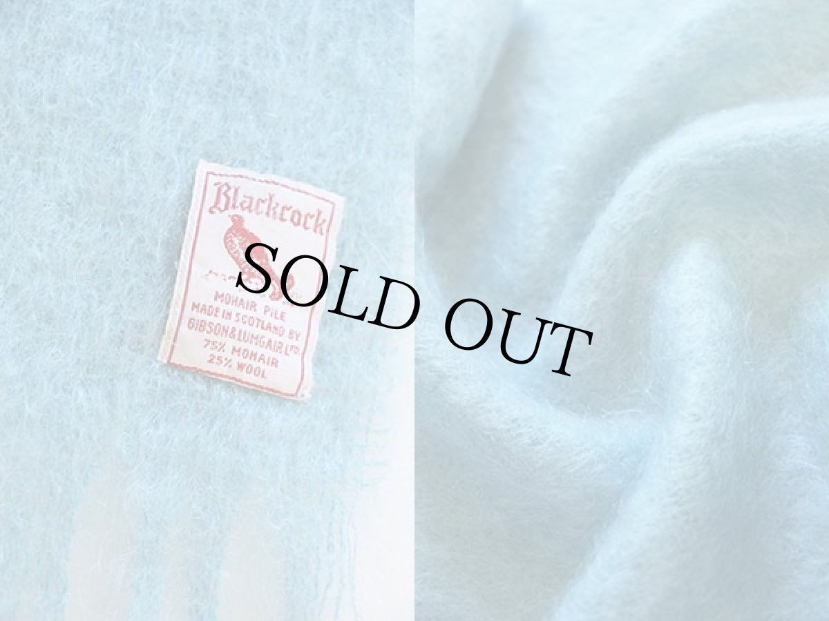 画像3: スコットランド製 GIBSON&LUMGAIR モヘヤ パイル ストール 水色 (3)