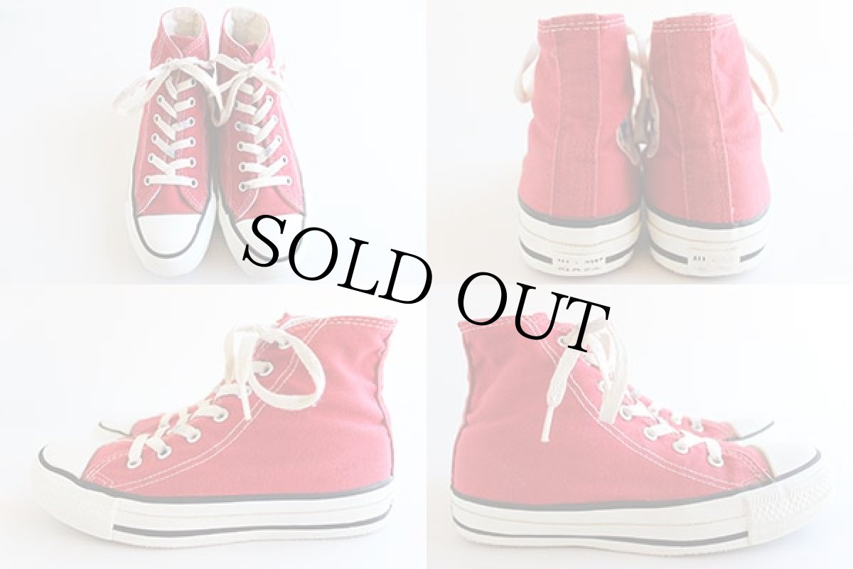 画像2: 90s USA製 CONVERSEコンバース ALL STARオールスター HI 赤 2.5 (2)