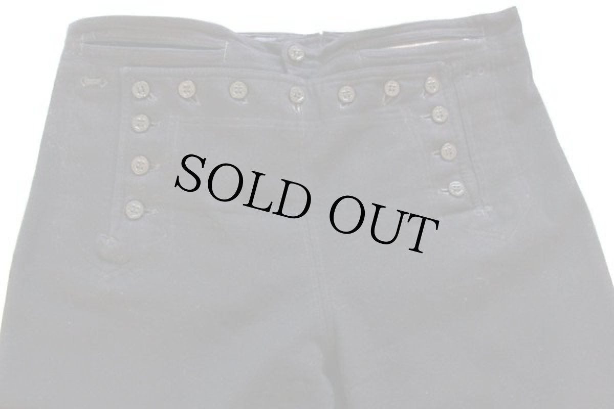 画像2: 40s 米軍 U.S.NAVY NAVAL メルトン ウール セーラーパンツ 濃紺 (2)