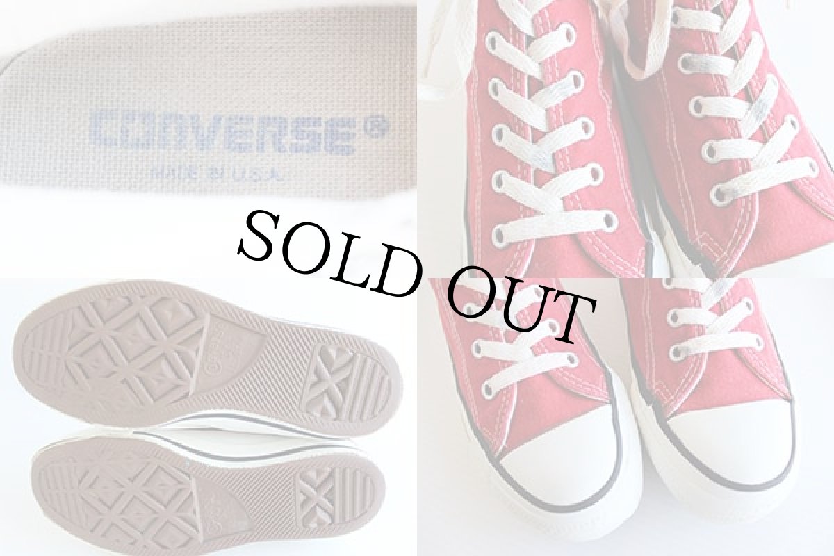 画像3: 90s USA製 CONVERSEコンバース ALL STARオールスター HI 赤 2.5 (3)