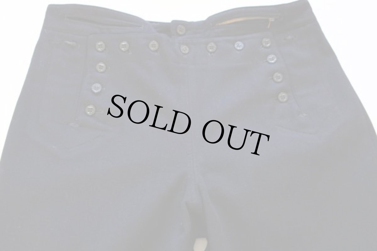 画像2: 40s 米軍 U.S.NAVY NAVAL メルトン ウール セーラーパンツ 濃紺 (2)