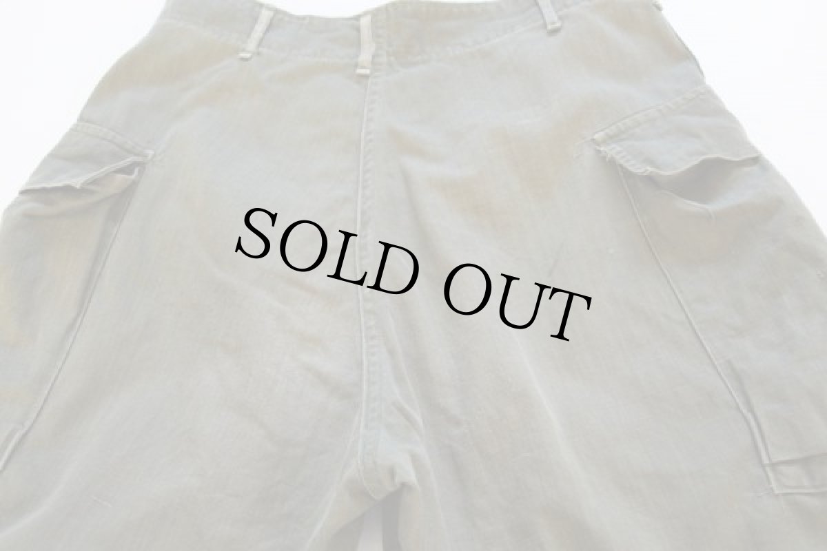 画像3: 40s 米軍 U.S.ARMY M-43 HBT ヘリンボーンツイル カーゴパンツ w34 L33 (3)