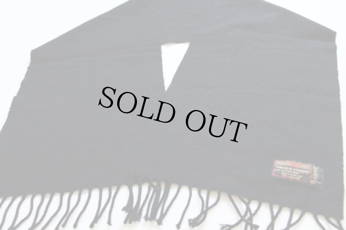 画像2: スコットランド製 Gibson&Lumgair ウール マフラー 黒 (2)