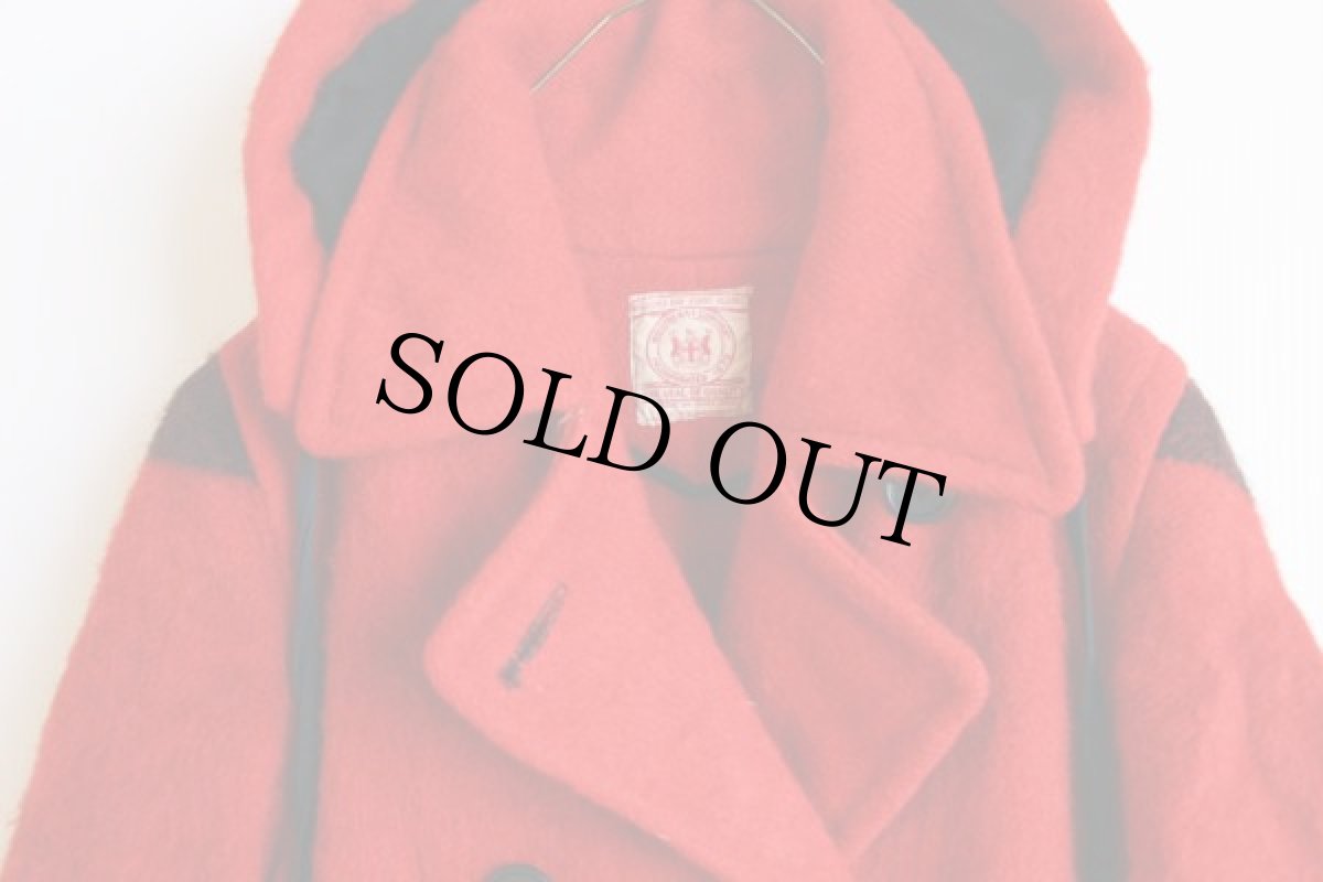 画像2: 40s 英国製 HUDSON'S BAYハドソンズベイ ウール ブランケット コート 赤 (2)