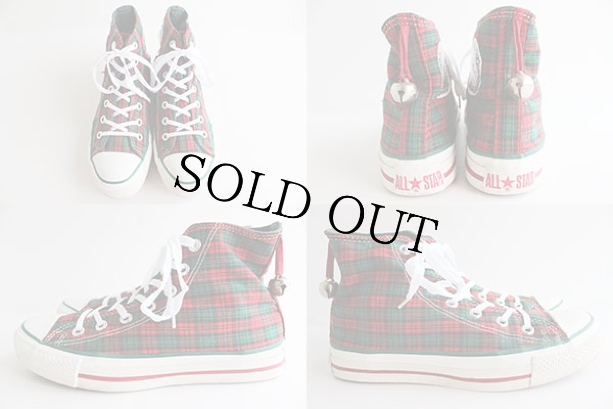 画像2: 90s USA製 CONVERSEコンバース ALL STARオールスター HI クリスマス限定 チェック 5.5 (2)