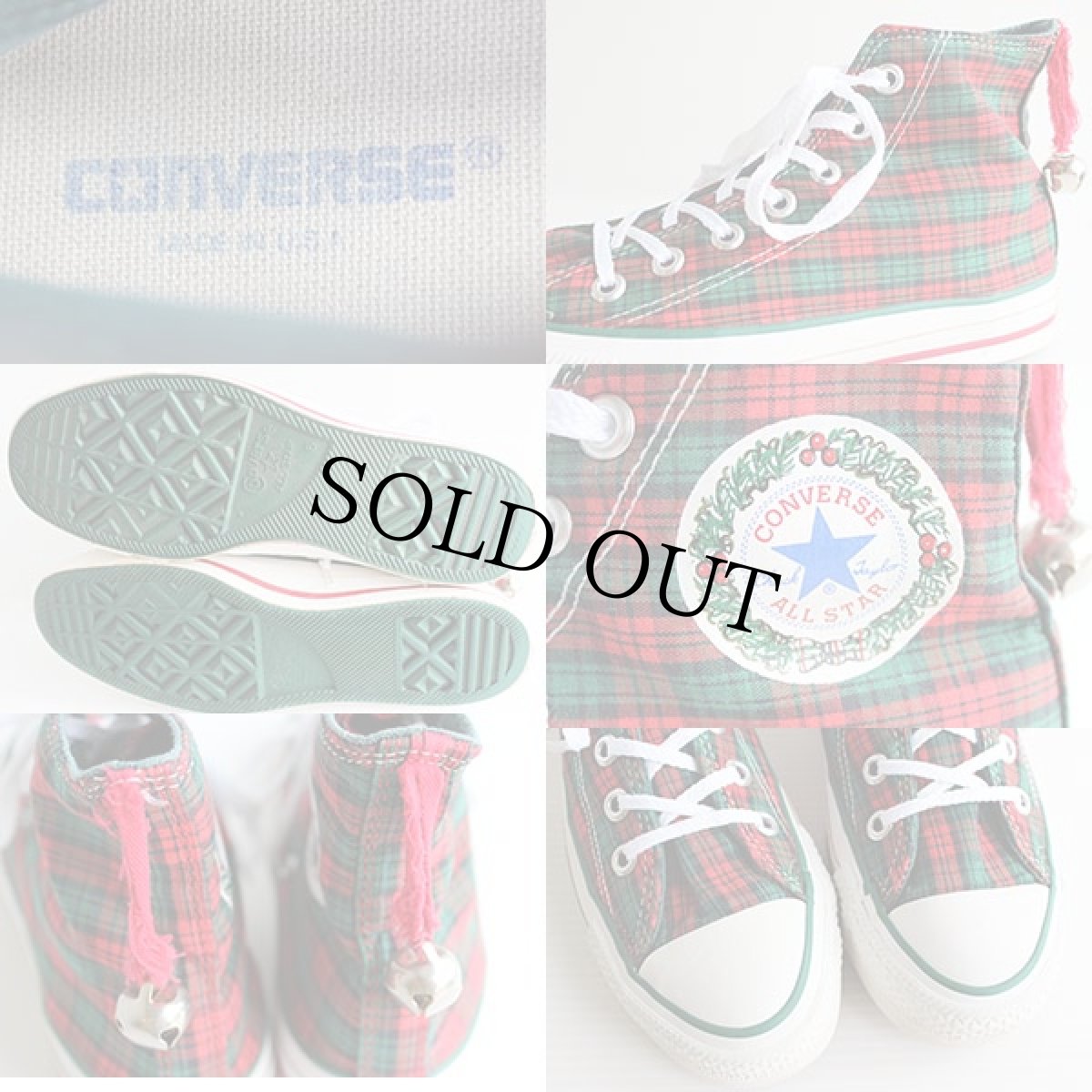 画像3: 90s USA製 CONVERSEコンバース ALL STARオールスター HI クリスマス限定 チェック 6 (3)