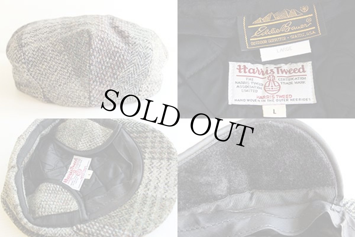 画像3: 80s USA製 EddieBauerエディーバウアー×Harris Tweedハリスツイード 耳当て付き ハンチング L  (3)