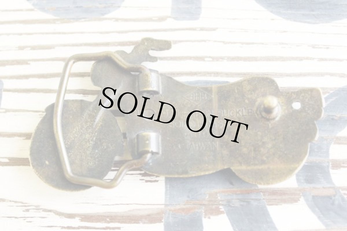 画像2: 70s BARON BUCKLE バイク ブラス バックル★トライアンフ (2)