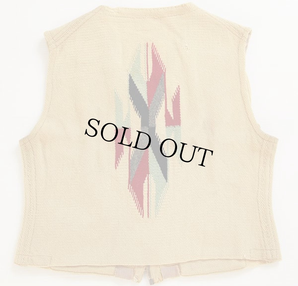 画像2: 40s UNKNOWN ネイティブ柄 チマヨ ラグ ベスト (2)