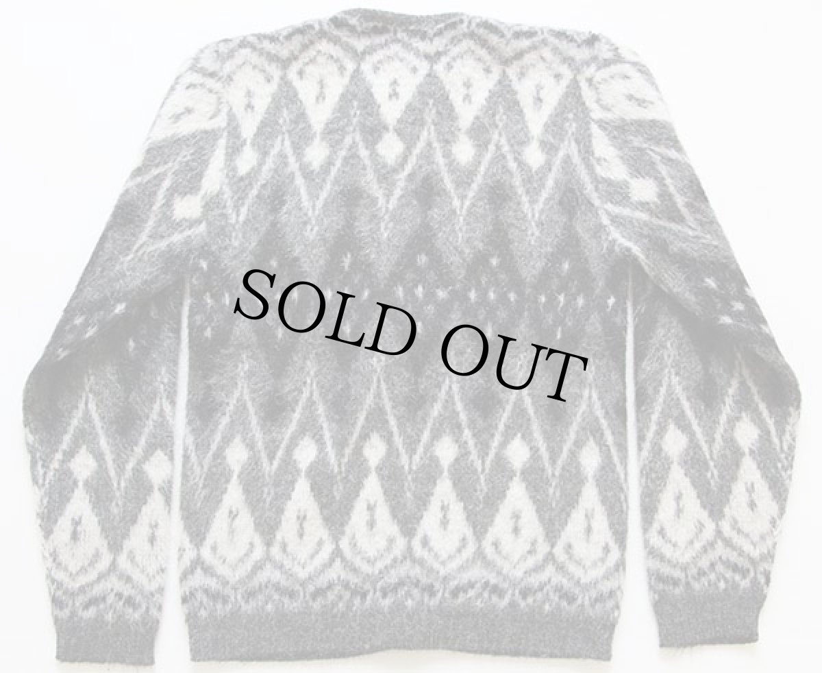 画像2: 60s CAMPUS ダイヤ柄 モヘヤニット フルジップ セーター (2)