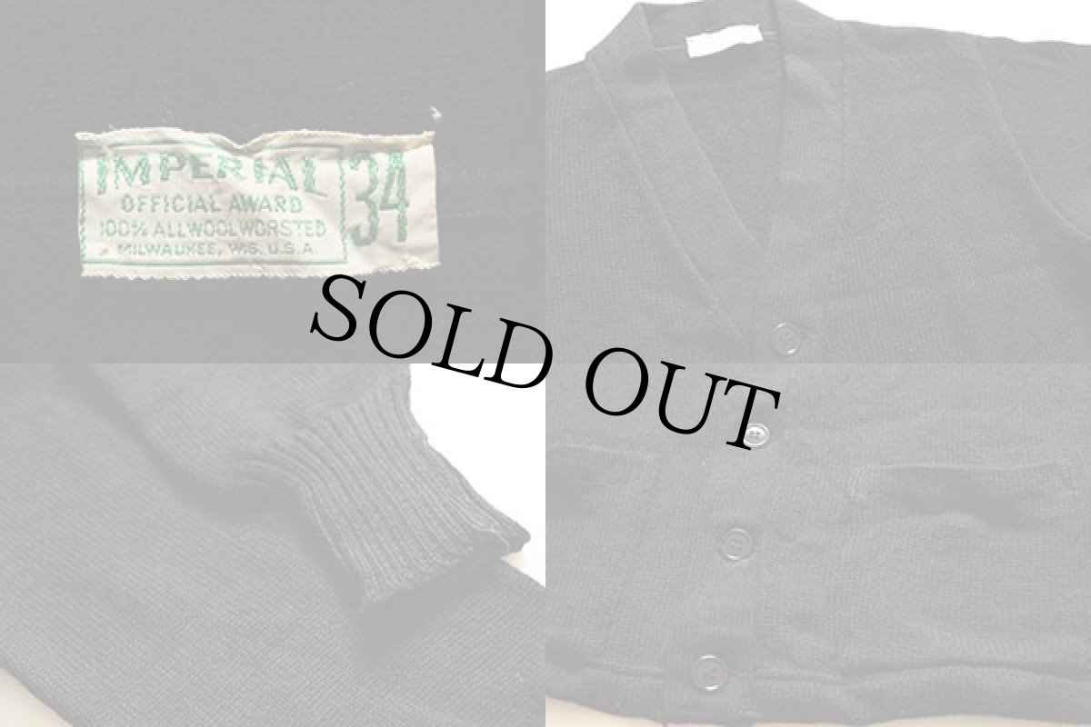 画像4: 50s IMPERIAL レタードカーディガン 黒 34 (4)