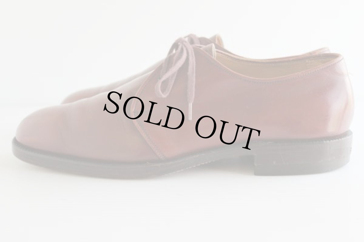 画像4: ビンテージ FRENCH SHRINER プレーントゥ レザーシューズ 赤茶★革靴 (4)