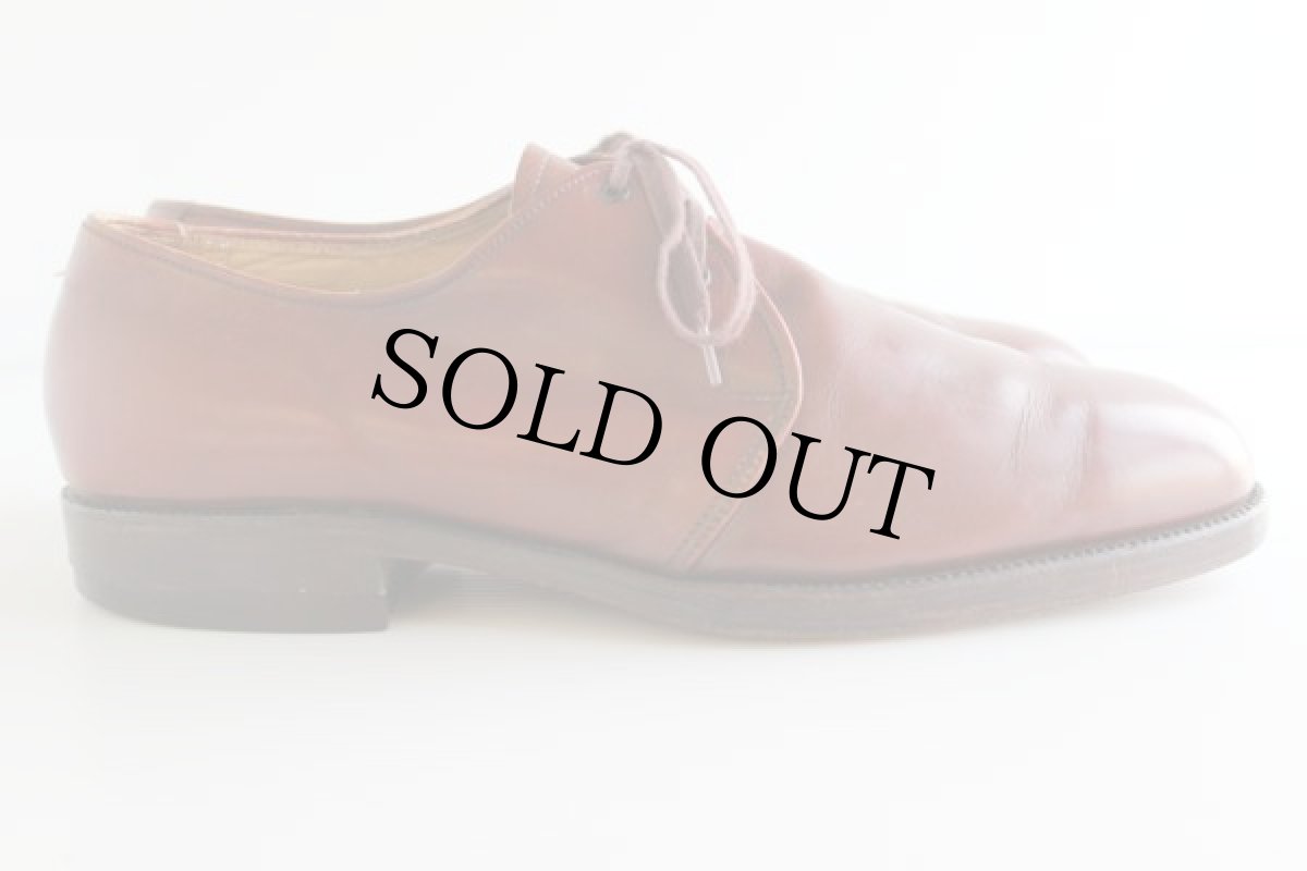 画像5: ビンテージ FRENCH SHRINER プレーントゥ レザーシューズ 赤茶★革靴 (5)