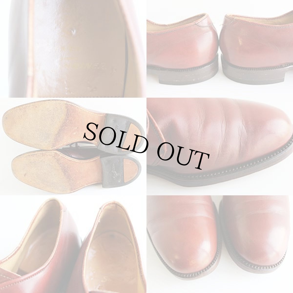 画像6: ビンテージ FRENCH SHRINER プレーントゥ レザーシューズ 赤茶★革靴 (6)