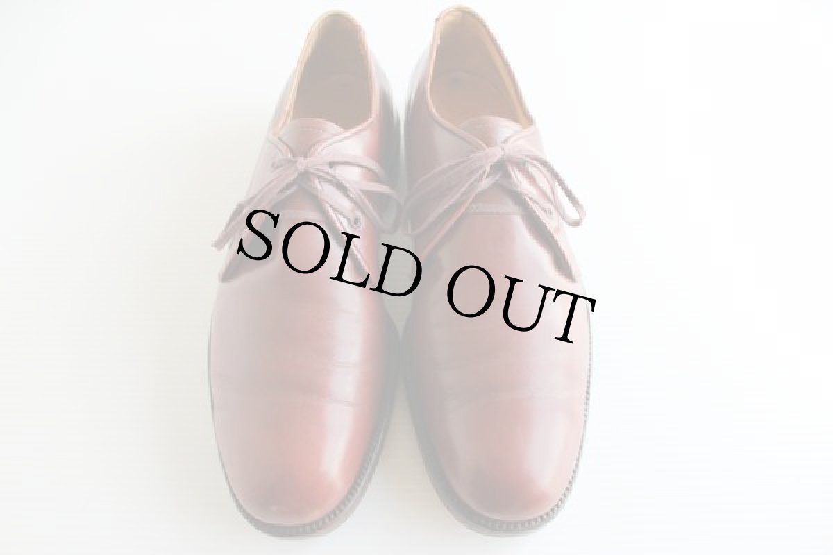 画像2: ビンテージ FRENCH SHRINER プレーントゥ レザーシューズ 赤茶★革靴 (2)