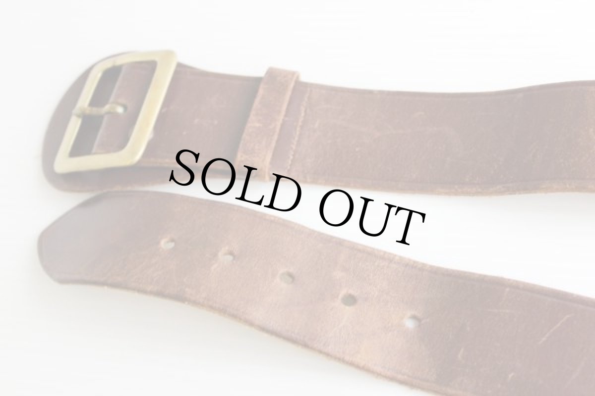 画像2: 40s 米軍 カウハイド ギャリソンベルト 茶 36 (2)