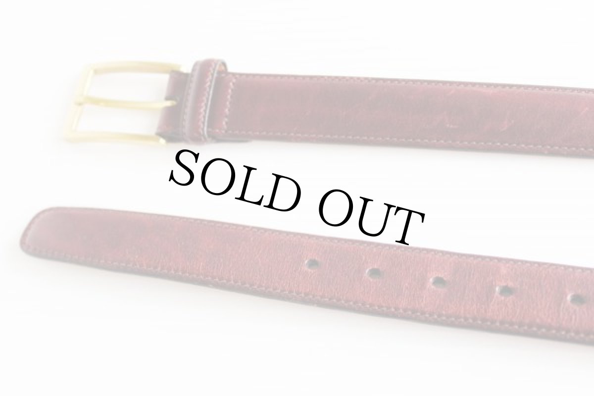 画像2: USA製 Brooks Brothersブルックスブラザーズ レザーベルト バーガンディ 40★338  (2)