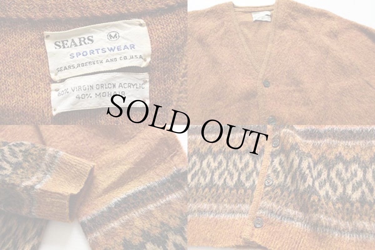 画像4: 60s Sears モヘヤニット カーディガン M (4)