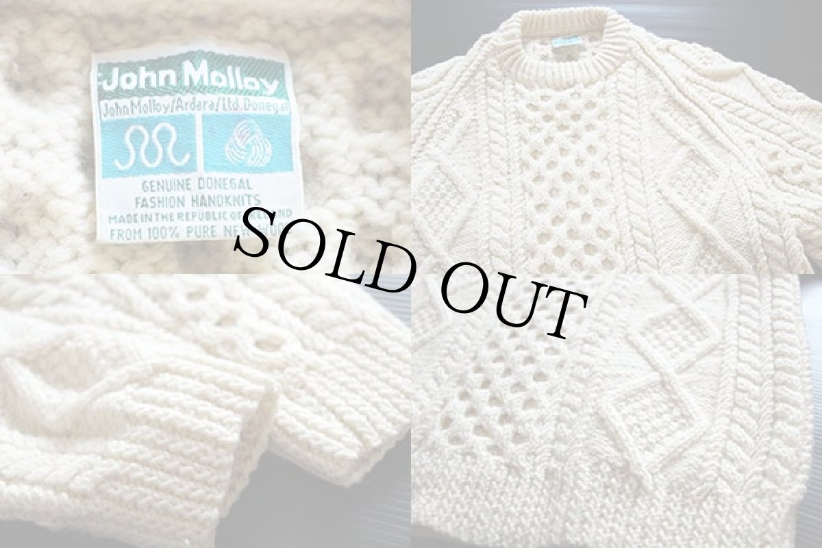 画像4: アイルランド製 John Molloy ケーブル編み ウール ハンドニット セーター★フィッシャーマン (4)