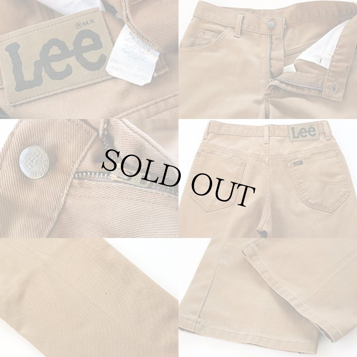 画像3: 80s USA製 Leeリー 200 カツラギパンツ 茶 w29 (3)