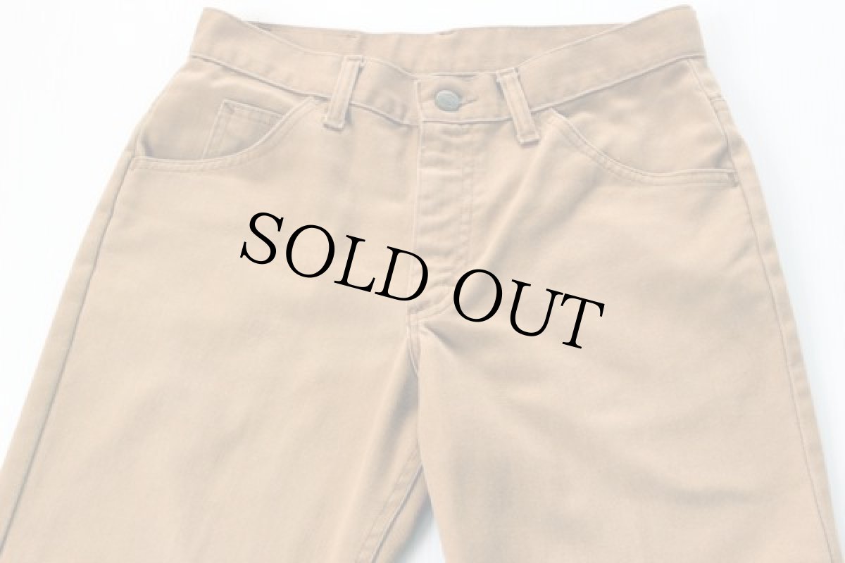 画像2: 80s USA製 Leeリー 200 カツラギパンツ 茶 w29 (2)