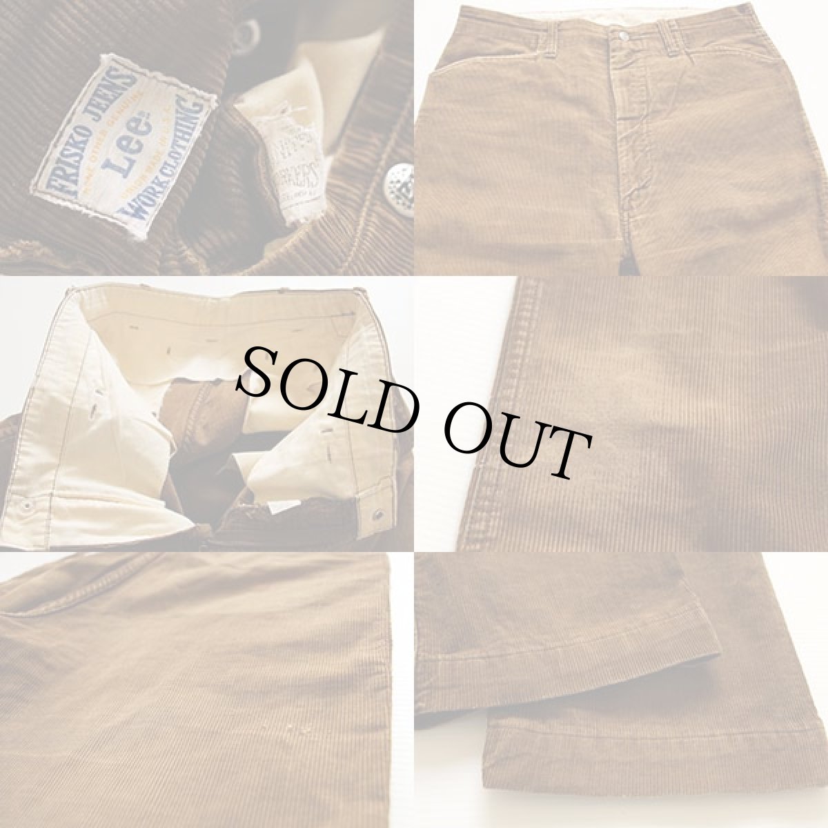 画像3: 70's Leeリー FRISKO JEENS コーデュロイ ワークパンツ茶w35 (3)