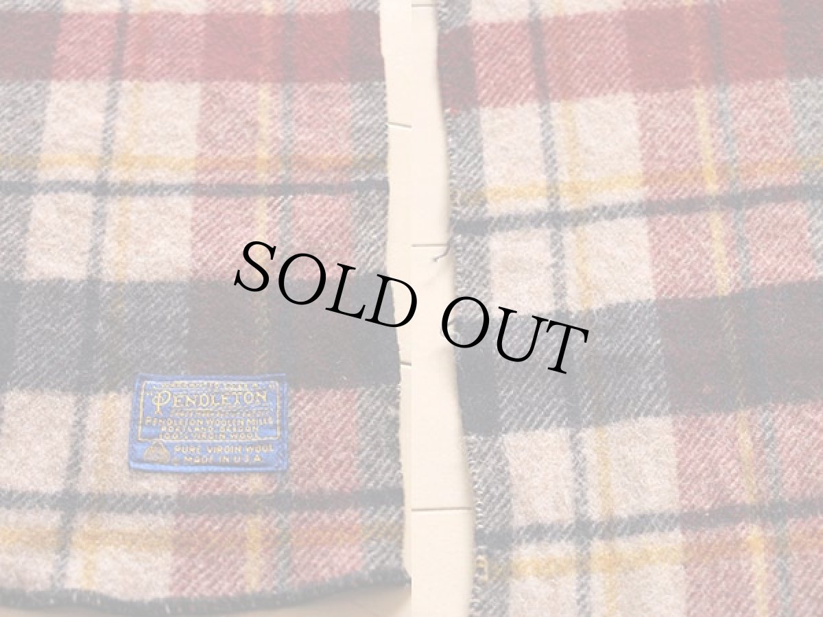 画像3: 70s USA製 PENDLETONペンドルトン チェック ウール ブランケット (3)