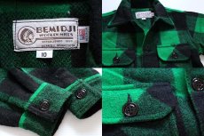 画像3: USA製 BEMIDJIベミジ バッファローチェック ウール シャツジャケット 緑×黒 10 (3)
