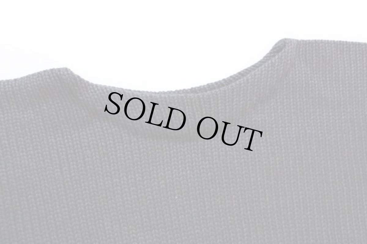 画像3: 40s UNKNOWN ボートネック ローゲージ ウールニット セーター 紺 (3)