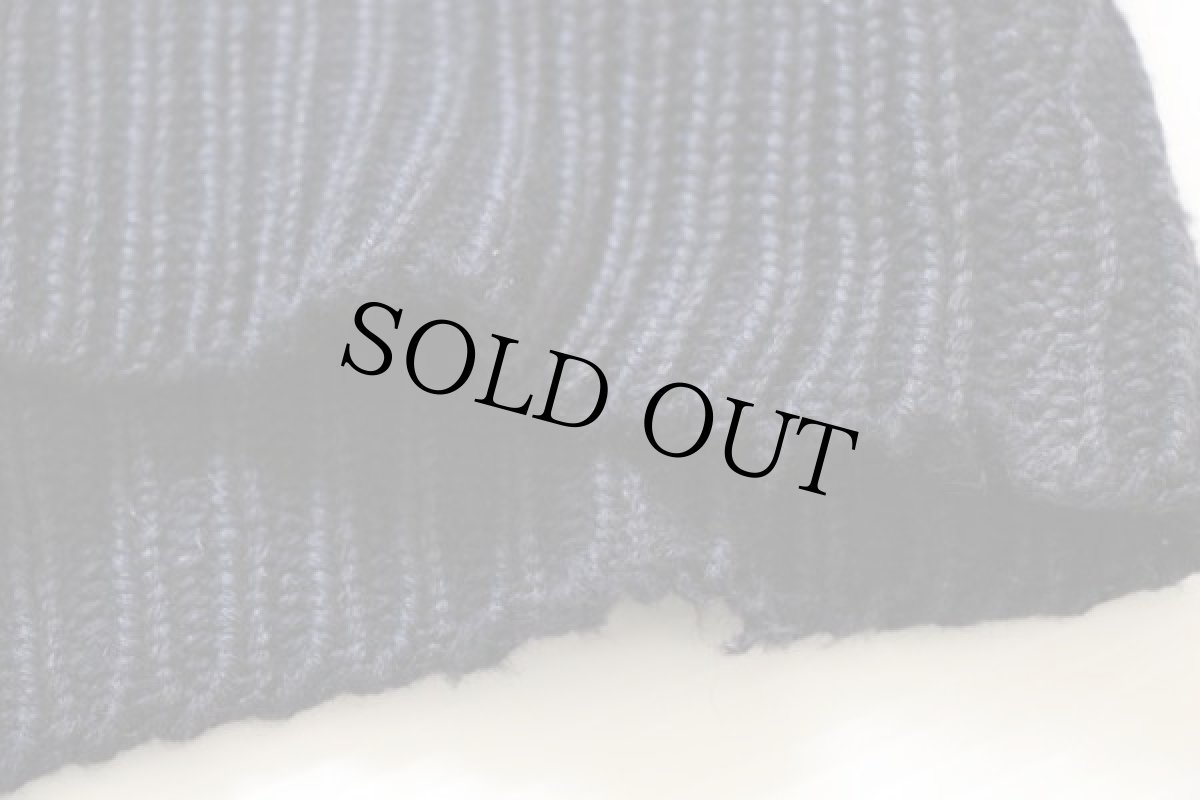 画像6: 40s UNKNOWN ボートネック ローゲージ ウールニット セーター 紺 (6)