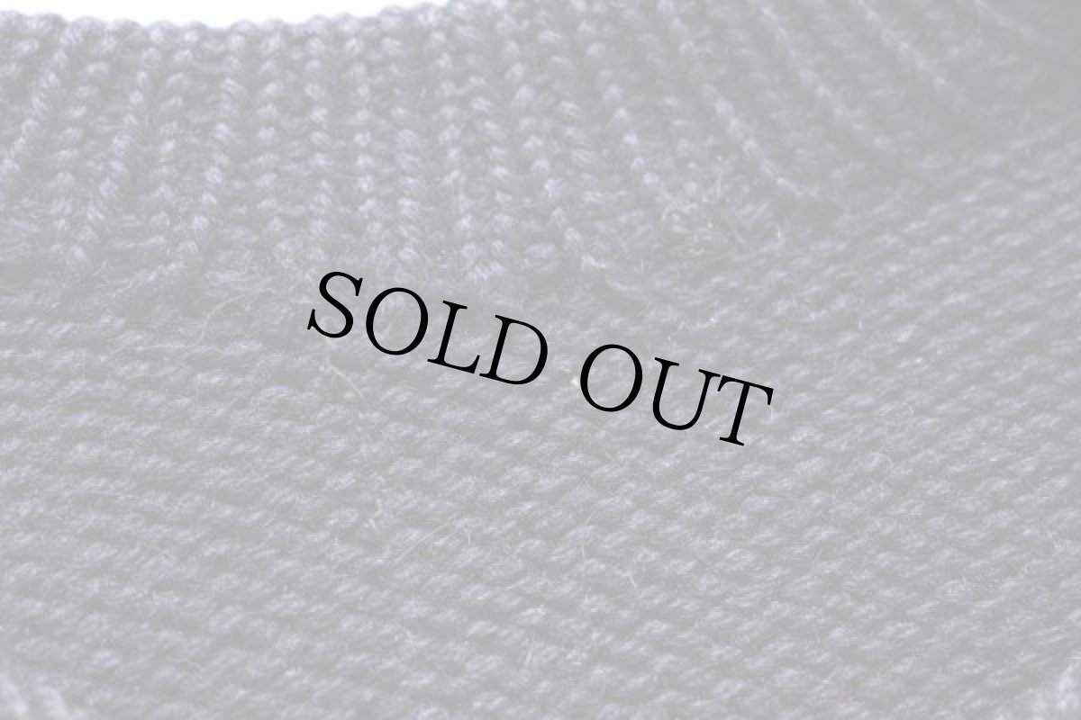 画像4: 40s UNKNOWN ボートネック ローゲージ ウールニット セーター 紺 (4)