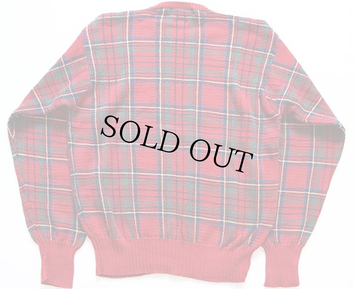 画像2: 90s ポロ ラルフローレン タータンチェック コットンニット セーター S (2)