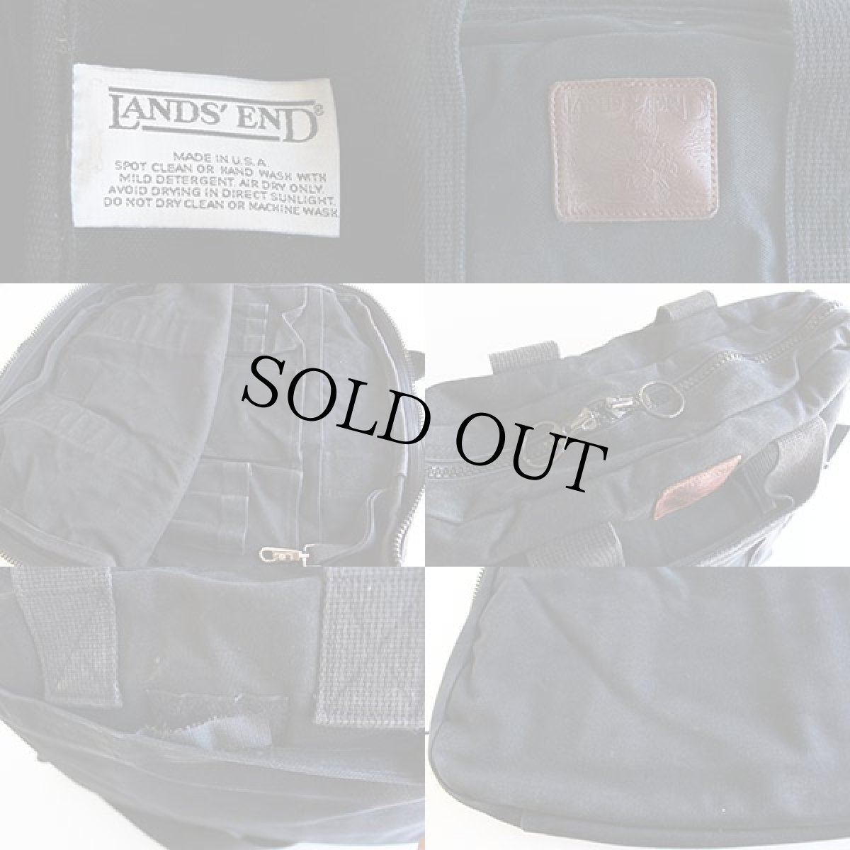 画像3: 90s USA製 LANDS'ENDランズエンド キャンバス ショルダーバッグ 黒 (3)