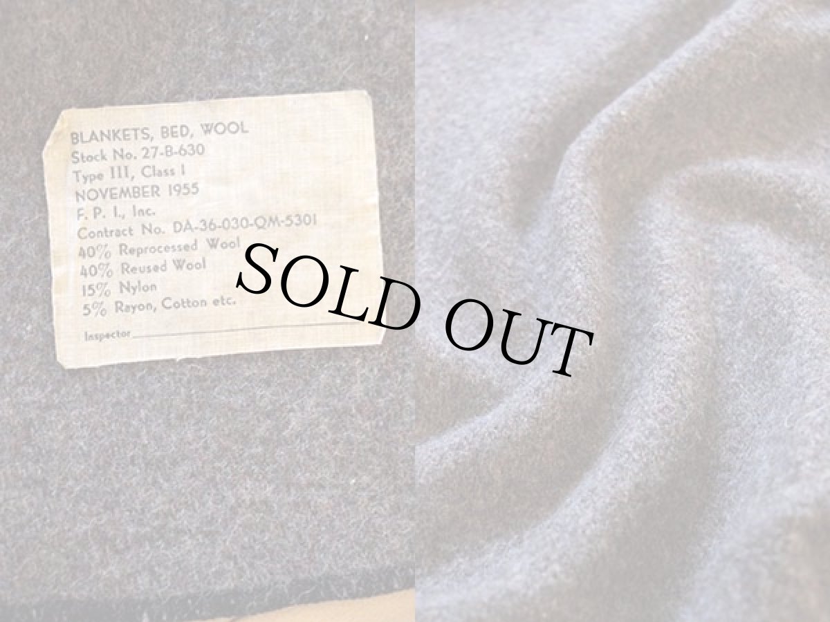 画像3: 50s 米軍 F.C.D.A ウール ブランケット (3)