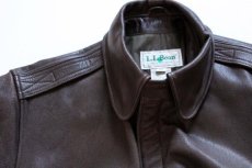 画像3: デッドストック★90s USA製 L.L.Bean A-2タイプ フライト レザージャケット 茶 (3)