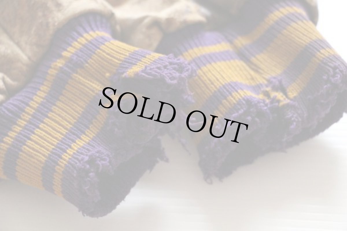 画像10: 40s SAND KNIT パッチ付き メルトン ウール 袖革スタジャン 紫 42 (10)