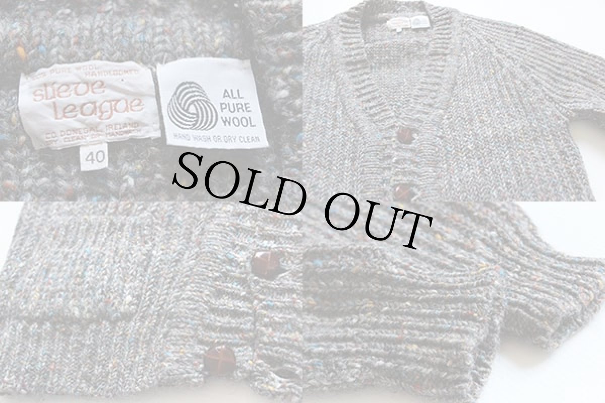 画像4: アイルランド製 ローゲージ ウール ハンドニット カーディガン 40 (4)