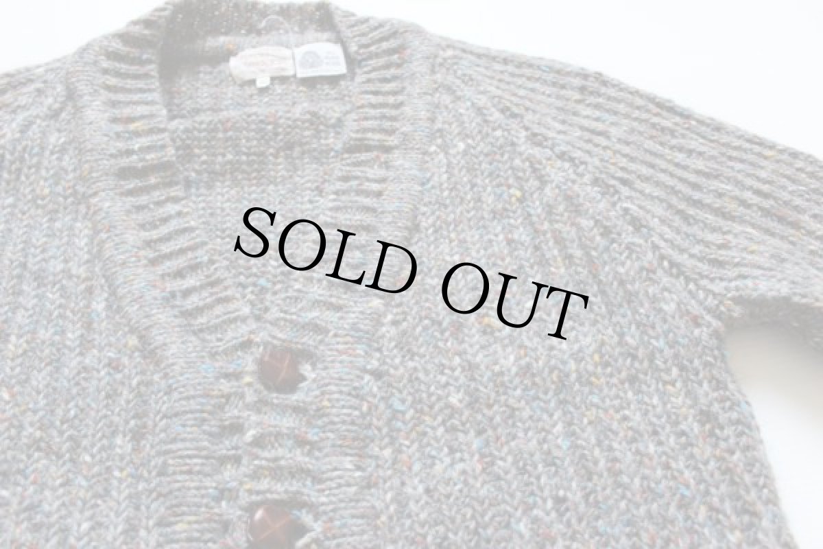 画像3: アイルランド製 ローゲージ ウール ハンドニット カーディガン 40 (3)