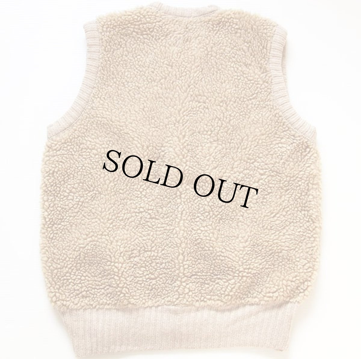 画像2: 80s UNKNOWN パイル フリースベスト ベージュ L (2)