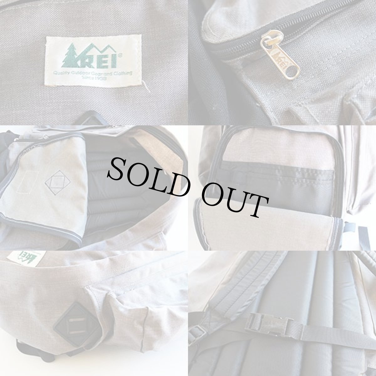 画像3: 80s REI ナイロン リュックサック グレーx黒 (3)