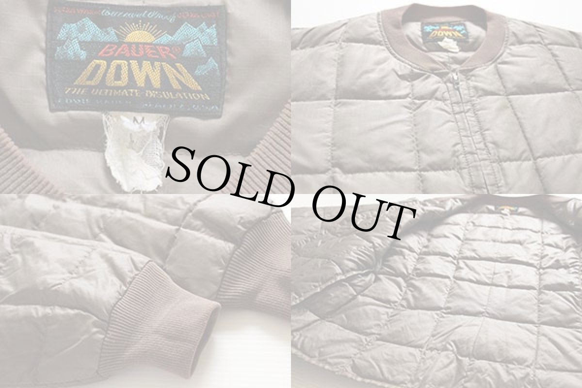 画像3: 60s BAUER DOWNバウアーダウン ナイロン インナー ダウンジャケット グレーブラウン M★EddieBauerエディーバウアー (3)