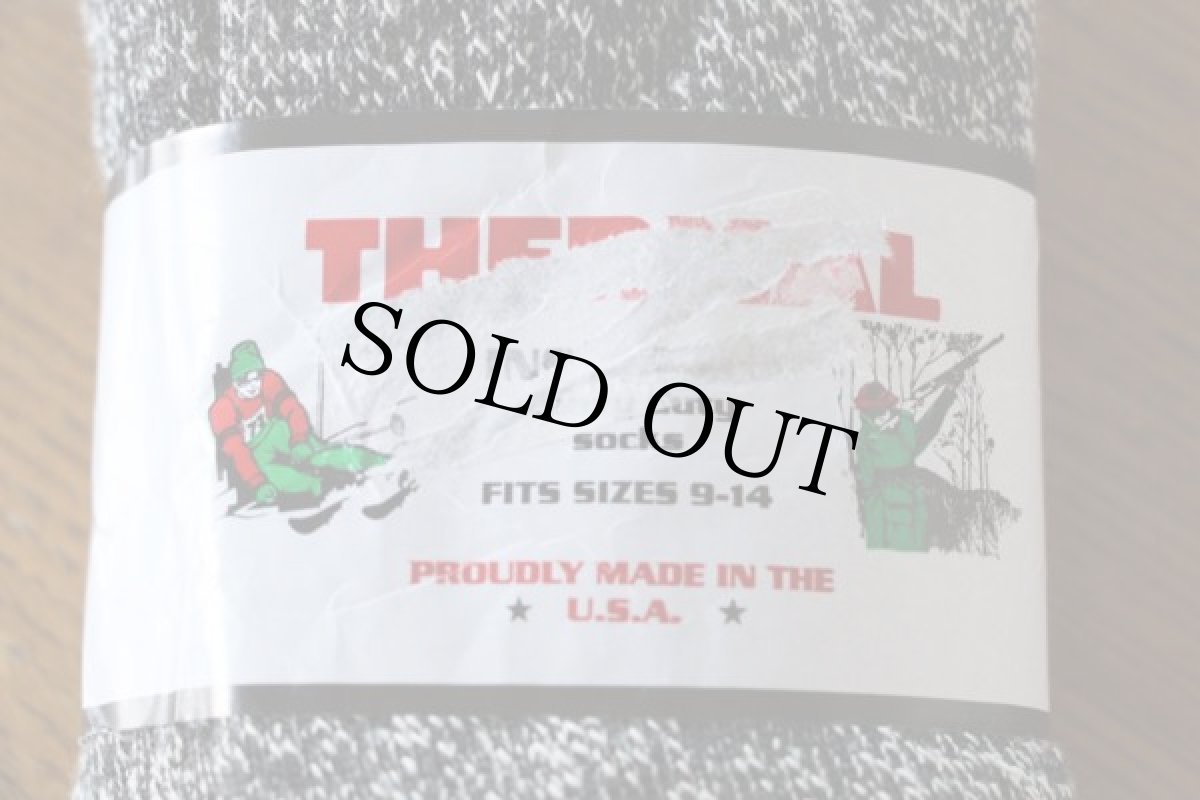 画像3: デッドストック★ビンテージ USA製 THERMAL ソックス ごま塩 9-14 2ペア★靴下 (3)