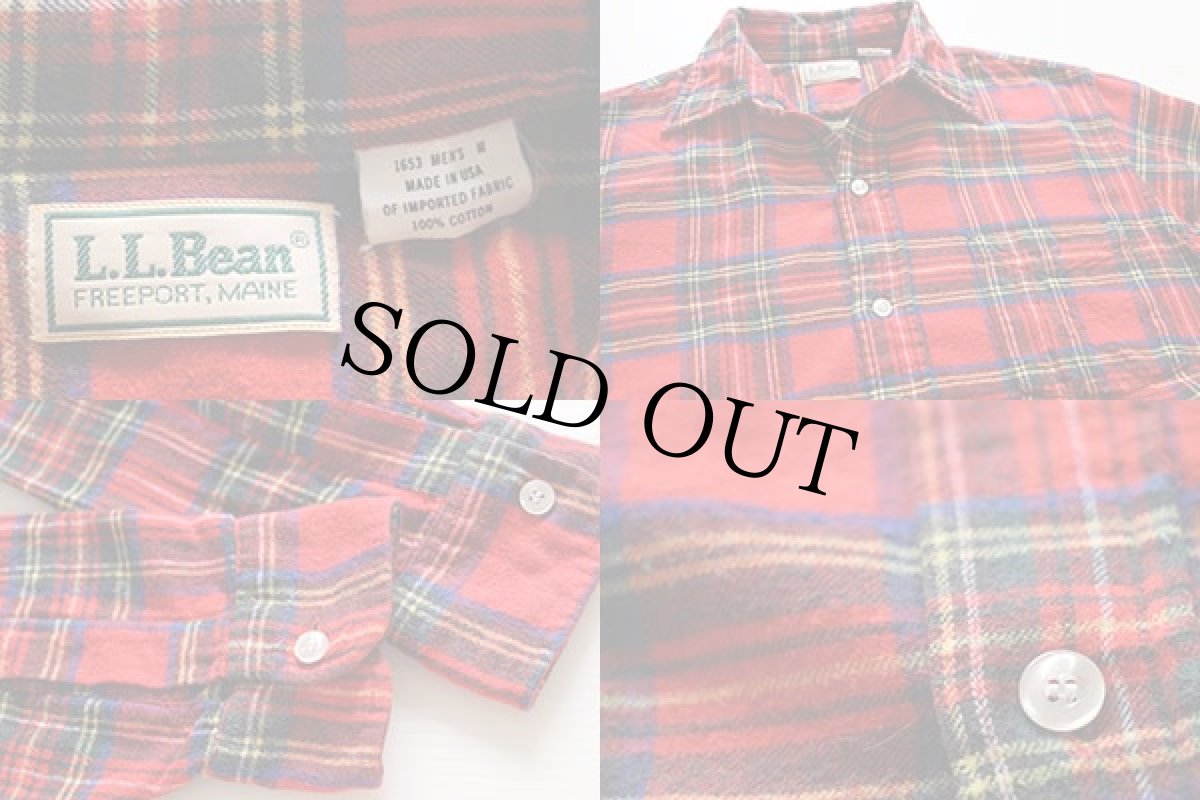 画像3: 90s USA製 L.L.Bean タータンチェック ライトネルシャツ M (3)