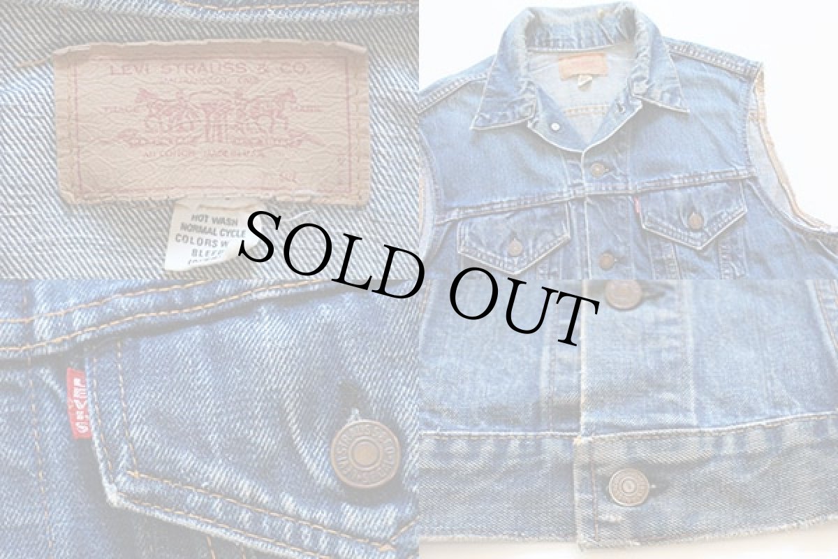 画像3: 60s USA製 LEVI'Sリーバイス 70505 BIGE カットオフ デニムベスト (3)