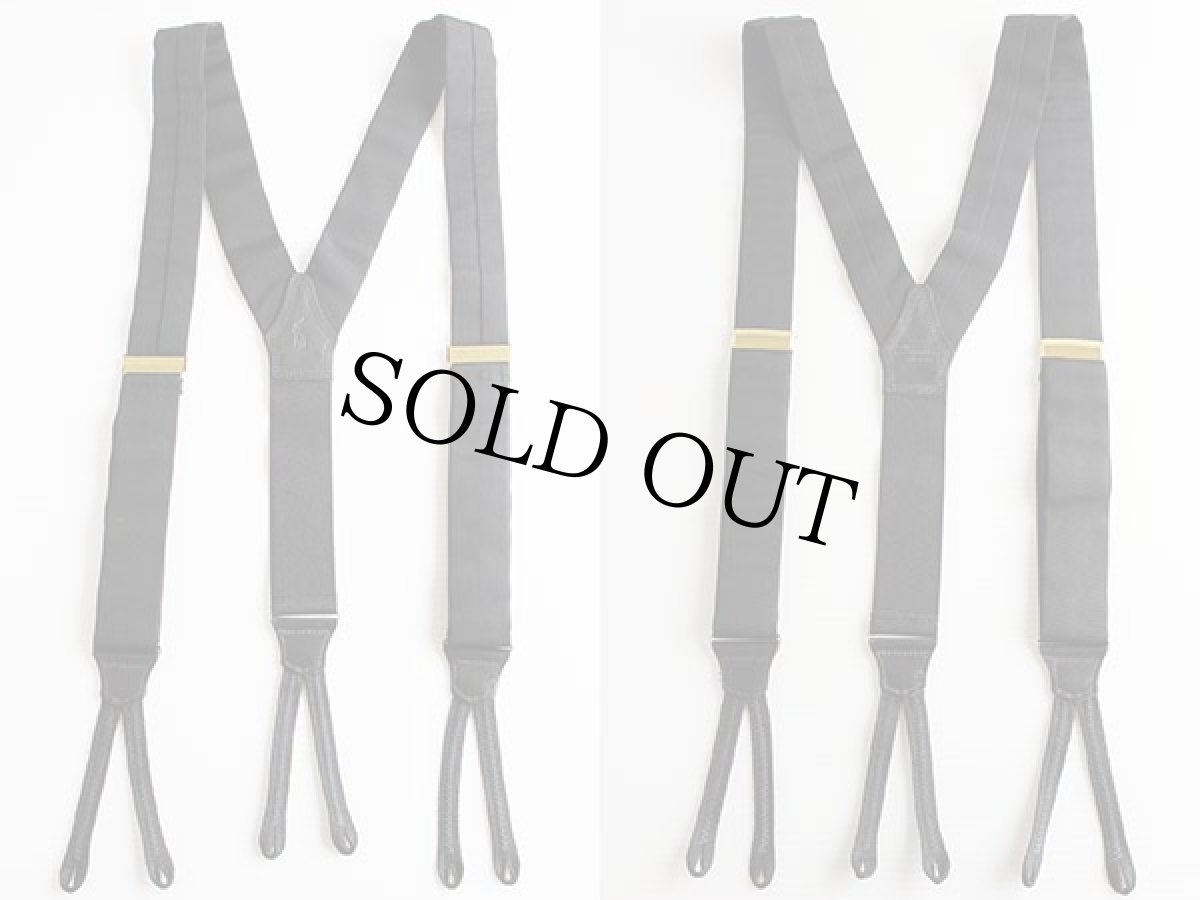 画像2: 90s USA製 ポロ ラルフローレン ボタンタブ式 サスペンダー 黒 (2)