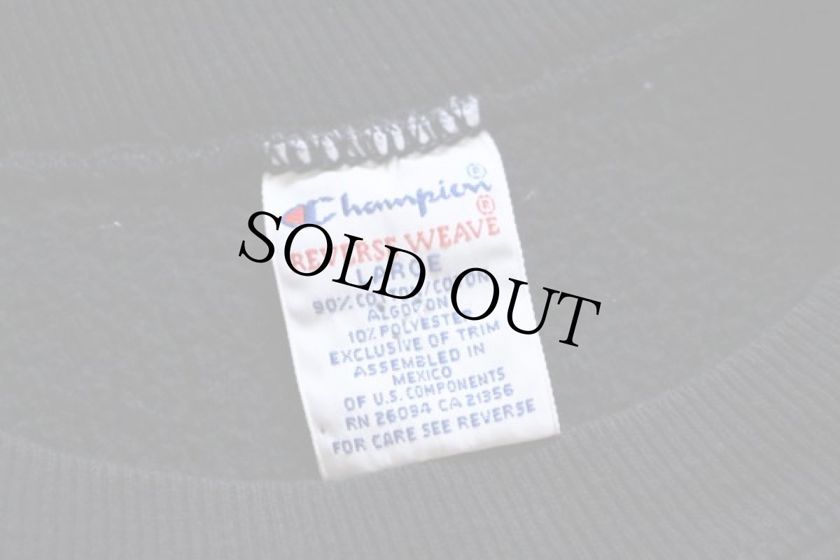 画像4: 90s メキシコ製 Championチャンピオン 三段中抜き リバースウィーブ スウェット 黒 L (4)